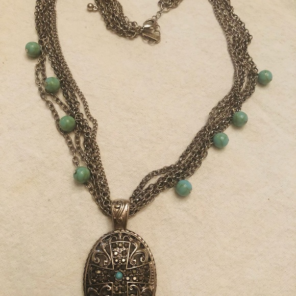 Necklace, Multi-Strand, Western, turquoise, - Picture 7 of 8